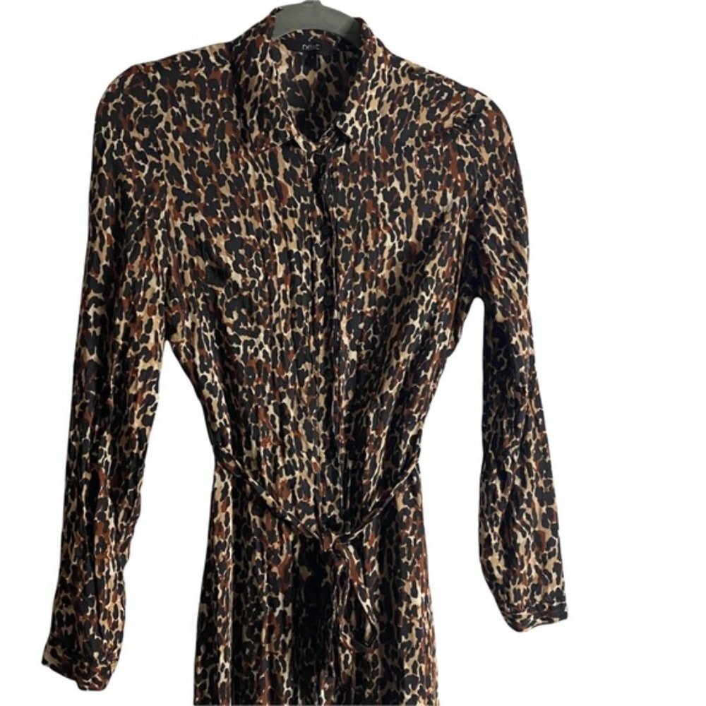 Next Women's Leopard Print Button Up Midi Dress - image 5